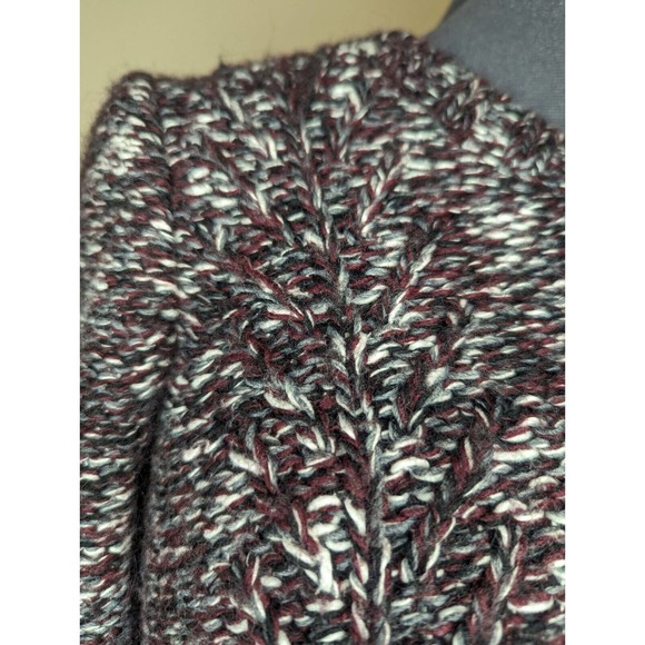 Madewell Firelight Marled Pullover Chunky Cable Knit Split Side Sweater Size L - Picture 6 of 10